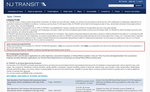 New Jersey Transit Job Application & Careers